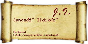 Jancsó Ildikó névjegykártya